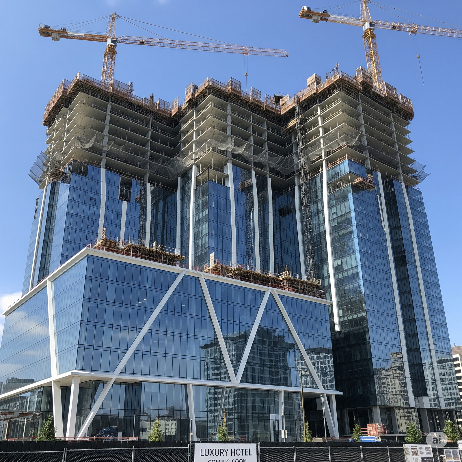 Construcción de un hotel moderno